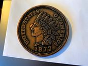 1877 INDIAN HEAD PENNY ONE CENT  TOKEN-MEDAL