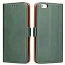 iPhone 6 Plus Case, iPhone 6S Plus Case, Bozon Wallet Case for iPhone 6 Plus/ 6S Plus Flip Folio Leather Cover with Stand/Card Slots and Magnetic Closure (Green)