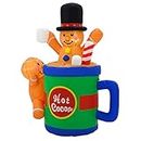 Large Inflatable Christmas Decoration Light Up Home/Commercial Use 6ft Gingerbread Cup