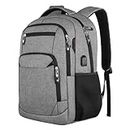 Laptop Backpack, Business Travel Work Commute Anti-theft Durable Laptop Backpack with USB Charging Port, Men's and Women's College Computer Bag, for 15 Inch Laptops and Notebooks (Grey)