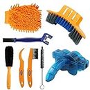 Anndason 8 Pieces Precision Bicycle Cleaning Brush Tool Including Bike Chain Scrubber, suitable for Mountain, Road, City, Hybrid ,BMX Bike and Folding Bike