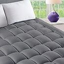 TEXARTIST Full Size Mattress Pad Double Pillow Top Mattress Cover Quilted Fitted Mattress Protector Soft Top 8-21" Deep Pocket Cooling Mattress Topper for Home Dorm Hotel Bed(54x75 Inches,Gray)