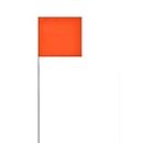 Swanson Tool Co FOR15100 2.5-Inch by 3.5-Inch Marking Flags with 15-Inch Wire Staffs, Orange, 100-Pack