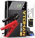 VTOMAN X1 Jump Starter with Air Compressor, 2500A Portable Battery Booster (Up to 8.5L Gas/6L Diesel Engines) with 150PSI Digital Tire Inflator, 12V Power Pack Car Jump Box Charger with LCD Display