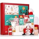 Advent Calendar 2023 Christmas Gifts, 12 Pcs Spa Gift Basket for Women, Multi-scente Bath Set with Scented Candle, Bath Bombs, Hand Cream, Santa Hat & More, Christmas Gift Idea for Women,Kids, Girls
