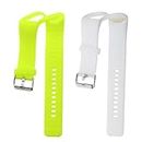 ELECTROPRIME 2Pcs Silicon Wristband Watch Strap for Polar A360 Sport Bracelet Lime +White