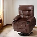 Artiss Recliner Chair, 8-Point Massage Chairs Leather Ergonomic Lounge Heated Sofa Armchair, Home Furniture Health Personal Care, Adjustable Backrest Footrest 155° Reclining Rocking Seat Office Brown