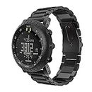 Yikamosi Compatible avec Suunto Core Bracelet,Métal en Acier Inoxydable Watch Bracelet Replacement Strap pour Suunto Core Outdoor Sports Watch(Black)