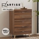 Artiss 5 Chest of Drawers Dresser Tallboy Storage Cabinet Bedroom Walnut MIRI