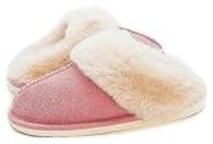 Adorllya Fuzzy House Slippers for Women Men, Fluffy Memory foam Slip on House Shoes Anti-skid Super Warm (Pink, numeric_7)