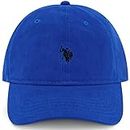 U.S. Polo Assn. Small Pony Logo Baseball Hat, Washed Twill Cotton Adjustable Cap, Royal Blue, One Size