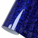 CompraFun Forged Carbon Folie, Auto Folie aus Vinyl Selbstklebend Blasenfrei, Auto Folierung Folie für DIY Dekoration Auto Motorrad Fahrrad Lackschutzfolien (Blau Glanz, 30 x 150CM)