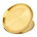 Hbluefat 2pcs 12In Gold Stainless Steel Tray for Serving Decorative Gold Jewelry Bar Jewelry Dish Key Bowl Mirror Dresser Decor Coffee Fruit Metal Perfume Trim Storage Dessert(Round)