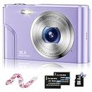 Digital Baby Camera for Kids Teens Boys Girls Adults,1080P 48MP Kids Camera with 32GB SD Card,2.4 Inch Kids Digital Camera with 16X Digital Zoom, Compact Mini Camera (Purple)