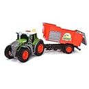 Dickie Toys – Tractor Fendt de Juguete con Remolque, 26 cm, con, luz, Sonido y Otras Funciones, Incluye Accesorios para el Remolque, Adecuado a Partir de 3 años (203734001)