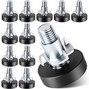 MROCO Furniture Leveling Feet with T-Nuts, 12 PCS 1/4"-20 UNC Thread Adjustable Levelers, Leg Levelers Table Feet Screw on for Deak, Chairs, Stool Legs, Cabinet