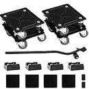 4 Pack Furniture Mover Dolly with Lifter, Wheel Furniture Dolly 400KG Load Capacity,360° Rotation Moving Wheels,Furniture Lifters & Pads for Heavy Furniture,Moving System Roller Set