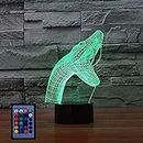 3D Creative Snake Night Light Lamp 7/16 Color Change LED Lamp USB Powered Remote Control Decor Toys Kids Gift Christmas Valentines Gift Birthday Gift
