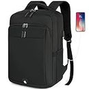 Laptop Backpack 15.6 inch Travel Backpack for Men and Women Anti Theft Backpacks with USB Charging Port Large Waterproof Computer Backpack for Work School, Black