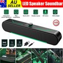 Wired PC Speakers LED Computer Stereo Speaker USB Powered for Desktop PC Laptop