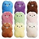 Nocciola 9 pcs Colorful Bear Dog Toys Set | Squeaky and Interactive |Cute Stuffed Pet Puppy Toys for Small to Medium Dogs | Relieves Dog Anxiety