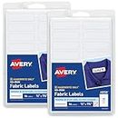 Avery No-Iron Fabric Labels, 1/2" x 1-3/4", Washer and Dryer Safe, White, Non-Printable, 54 Labels Per Pack, 2-Pack, 108 Blank Labels Total (32130)