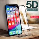 5D Apple iPhone X XS Max XR 6 6S 7 Full Coverage Tempered Glass Screen Protector