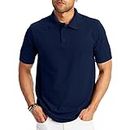 Hanes Men's Short Sleeve X-Temp W/ FreshIQ Polo, Navy, Small