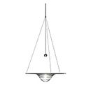Nordic Creative Glass Halo Chandelier Water Drop Ripples Flying Saucer Atrium Hotel Bar Themed Restaurant Lighting (Emitting Color : Cold White)