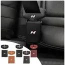 Car Seatbelt Cover Leather Seats Safety Buckle Base Protectors For Hyundai N I30 I20 IX35 I40 Tucson
