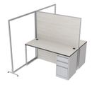 Modular 2-Person Office Cubicle Workstations with Storage 5 x 8 x 65"H
