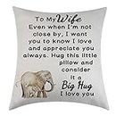 Tihnvk To My Wife Gift Pillow Case Wife Birthday Gift I Love You Gift From Husband Big Hug To My Wife For Her