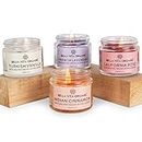 Bella Vita Organic Aroma Candles Soy Wax 4 X 60gms Each, Scented Aromatic Fragrance of Vanilla, Cinnamon, Lavender and Rose, up to 15 Hours, Best Gift