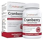 Nutracraft Triple Strength Cranberry Extract Supplement for Bladder and Urinary Tract Infection UTI Support - 60 Capsules