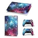 DOMILINA Full Body Vinyl Decal Cover for PS5 Digital Edition Console & Controllers - Galaxy