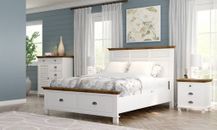 DILLY SOLID PINE/MDF  4 PIECE BEDROOM SET SUITE QUEEN BED TALLBOY 2 BEDSIDES