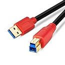 USB 3.0 Printer Cable, Tan QY USB 3.0 Cable USB A Male to B Male Printer Scanner Cable Cord. Red 6M/20Ft