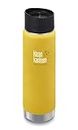 Klean Kanteen Wide Mouth Insulated Stainless Steel Coffee Mug with Klean Coat and Leak Proof Café Cap 2.0-20oz - Lemon Curry