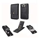 WHITBULL Multi Function Leather Holster Pouch Belt Clip Case Mobile Phone, Card, Powerbank Holder for LG Velvet/LG Velvet 5G / LG Q61 - Black
