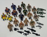 Lote de 18 + accesorios - mini figuras de acción vintage militares muscle para hombre