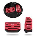 2PCS Non-Slip Car Pedal Covers,Premium Aluminum Alloy Gas and Brake Pedals Covers for Safe Driving,Car Mods Accessories Fits Automatic Transmission Car Truck SUV Van (Red/2pcs)