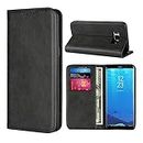 Cavor for Samsung Galaxy S8 Case,Cowhide Pattern Leather Case Magnetic Wallet Cover with Card Slots(5.8") -Black