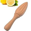 ZOOENIE 1 x Beech Wood Lemon Squeezer Mini Hand Press Manual Juicer Fruit Orange Juicer Reamer Ten Corner Design Kitchen Tool