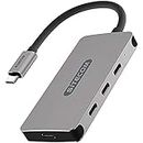 Sitecom CN-386 USB-C Hub 4 port | USB-C male to 3x USB-C 3.1 + 1x USB-C Female Power Delivery Ports - Aluminum Hub