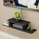 BiJun Floating TV Shelf Entertainment Center Wall Mounted Media Console, Router DVD Shelf, for One/PS4/Cable Box/DVD Players/Game Console Streaming Media Equipment (Black)