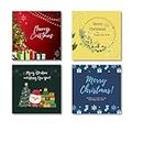 Set of 50 Merry Christmas and Happy New Year Stickers | 3"x3" Size| Christmas Greeting Cards | No Envelop | Gift Tag | New Year Greeting Cards for Small Business, Friends and Family (50)