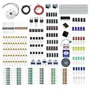 Electronic Spices Electronic Components (232pcs) Project Kit or Breadboard, Capacitor, Resistor, IC'S, LED, Switch - Comes in a Box