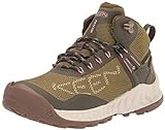 KEEN Women's NXIS Evo Mid Height Waterproof Fast Packing Hiking Boots, Olive Drab/Silver Birch, 9