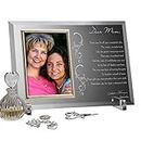 Personalization Universe Dear Mom Poem 4x6 Glass Photo Frame with Brass Trim - Customizable Keepsake for Mother's Day, Personalized Gift for Mom
