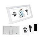 Linden Ridge Baby Hand and Footprint Frame Kit,Newborn Baby Prints Photo Keepsake Frame with Safe Clean-Touch Inkless Ink Pad,Gift for New Parents or Baby Registry,Baby Shower Gifts.,White